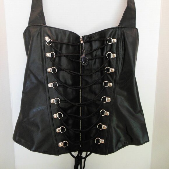 Other - Steampunk Black Leather Corset